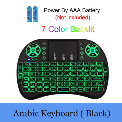 VONTAR i8 keyboard backlit English Russian Spanish Air Mouse 2.4GHz Wireless Keyboard Touchpad Handheld for TV BOX Android X96