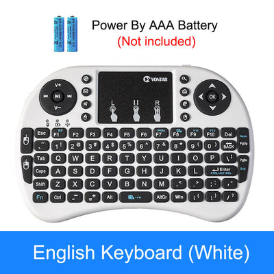 VONTAR i8 keyboard backlit English Russian Spanish Air Mouse 2.4GHz Wireless Keyboard Touchpad Handheld for TV BOX Android X96
